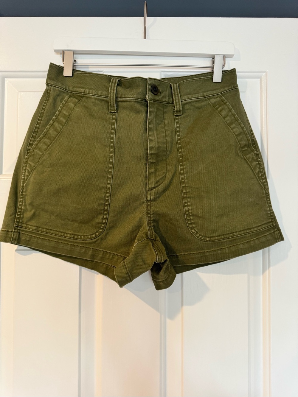 Madewell Olive Green High Rise Utility Shorts Size 27